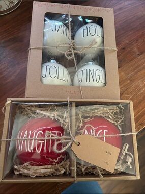 Rae Dunn set of 6 Christmas ornaments